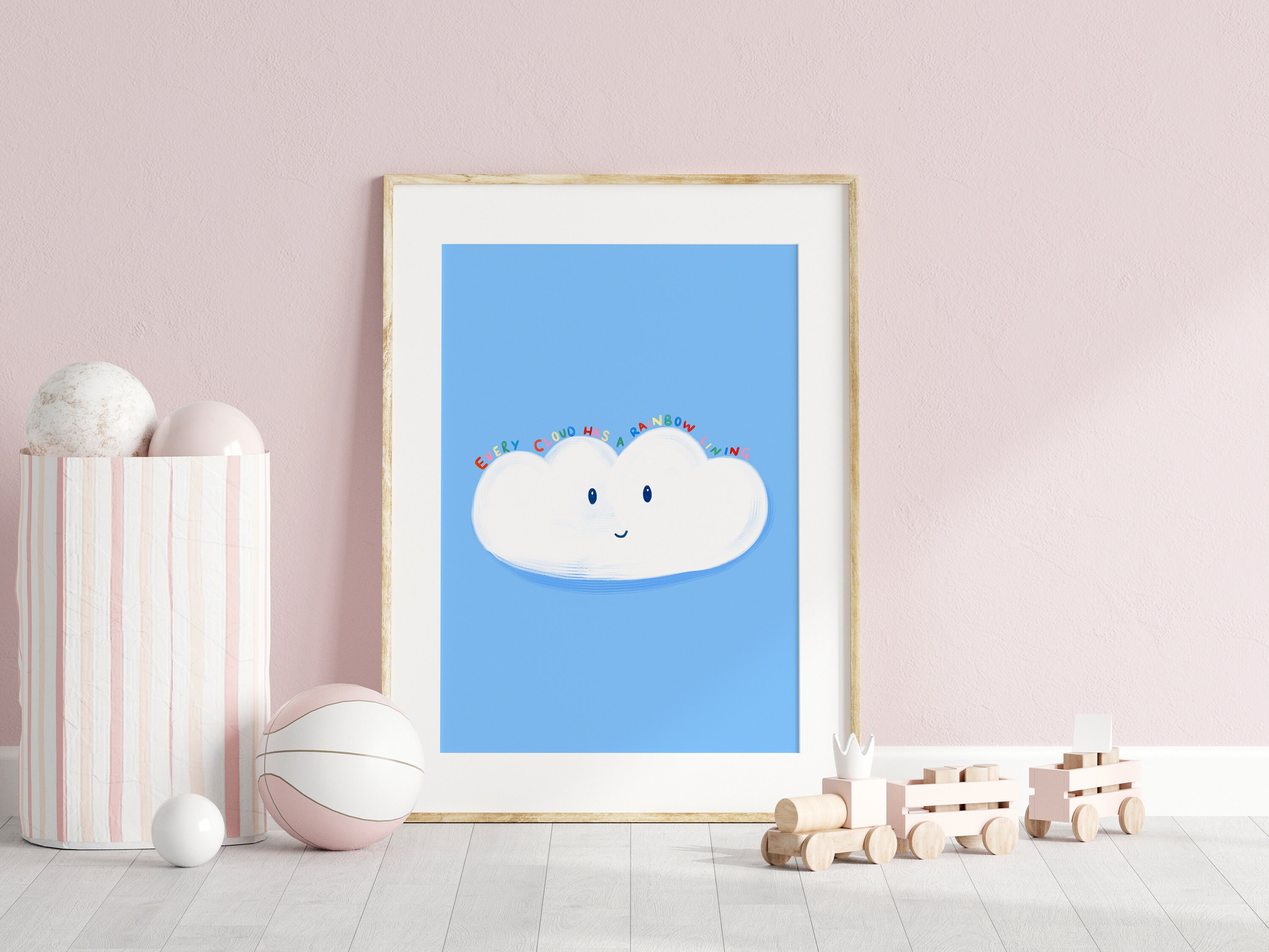 Every Cloud Has A Rainbow Lining Digital Art Print Kids Art - Etsy UK