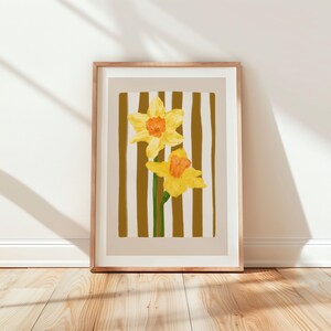 March Birthday Flower Print, Daffodil Flower Gift, March Birthday, Top 10 Birthday Gifts for Her, Daffodil Illustration, Birth Flower March