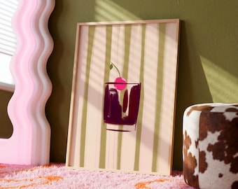 Cocktail Art Print: Modern Home Bar Kitchen Wall Art