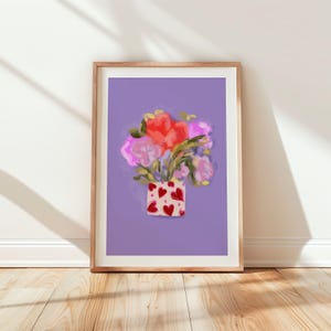 Flowers In A Vase Print, Abstract Flower Art, Floral Print, Maximalist Flower Print, Home Wall Art, Colourful Print, Colourful Home Decor