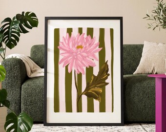 Chrysanthemum Floral Print: November Birth Flower Wall Art