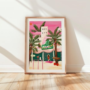 Ibiza Travel Print, Funky Wall Art, Ibiza Home Decor, Ibiza Illustration, Travel Poster Gift For Ibiza Lovers, Spain Travel Print, Funky Art