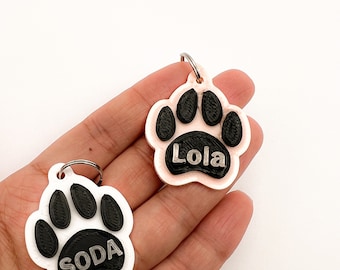 Personalized Paw Print Dog Tag: 3D Printed Pet ID Tag