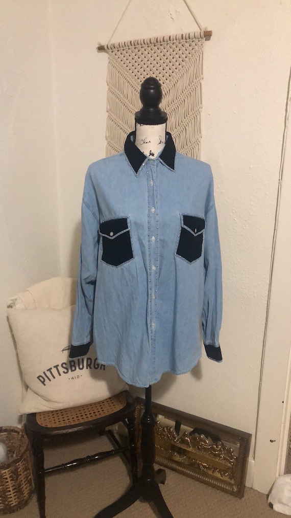 Vintage button up denim Gem