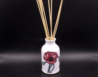 Diffuser for ceramic sticks 150 ml poppy pattern