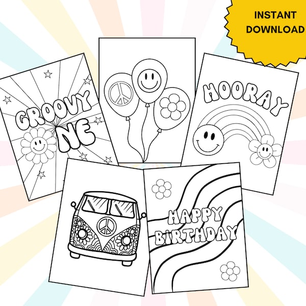 1st Birthday - Groovy One Coloring Pages