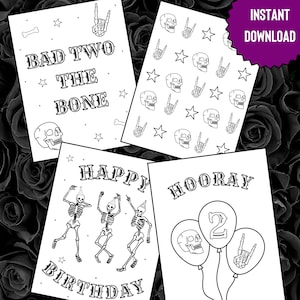 2nd Birthday - Bad Two The Bone Theme Coloring Pages