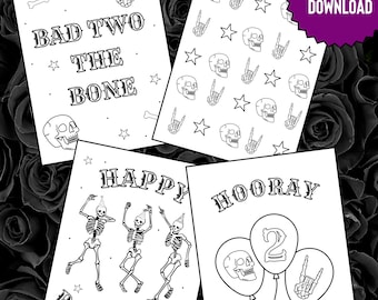 2nd Birthday - Bad Two The Bone Theme Coloring Pages