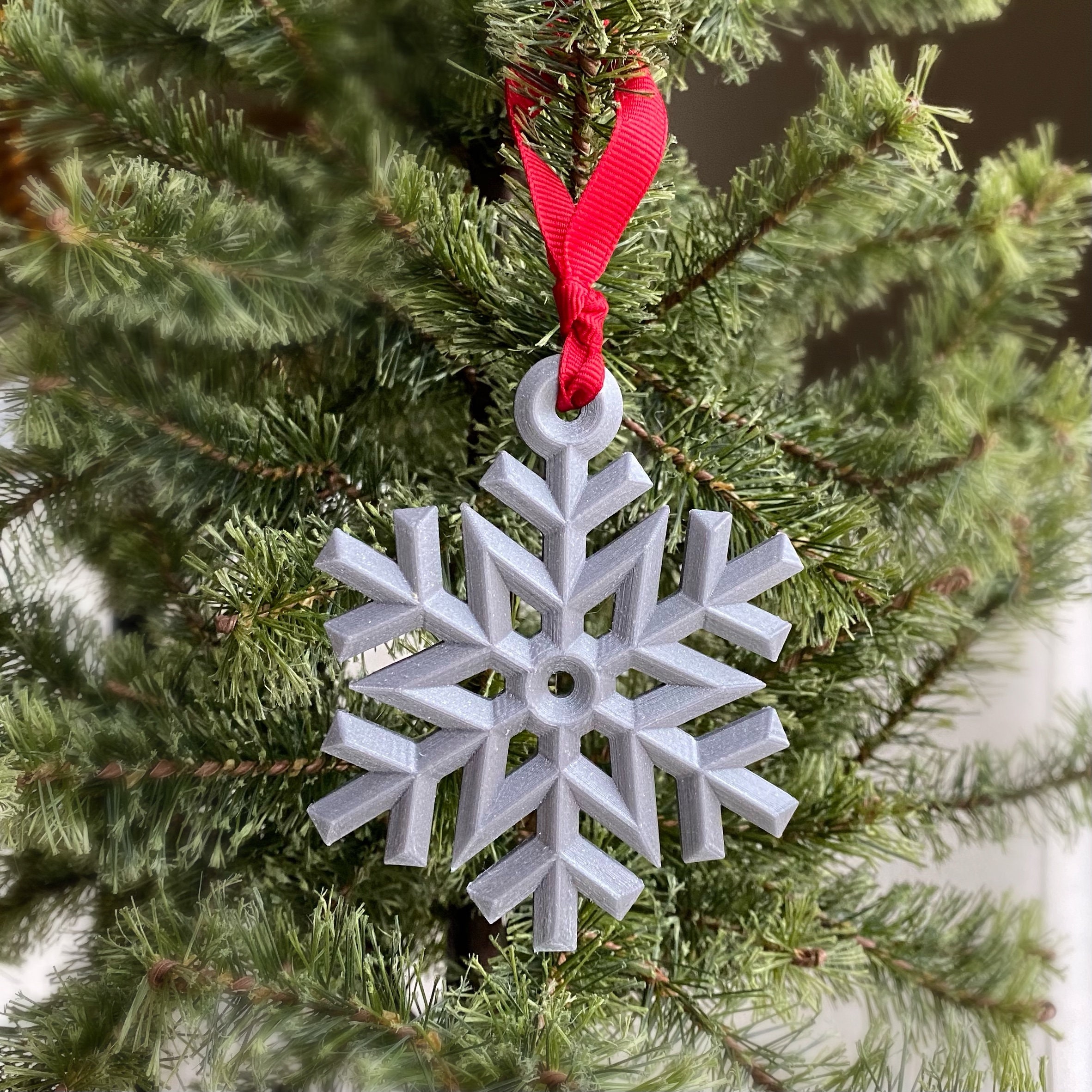 20 White Silver 3D Foam Snowflake Ornament