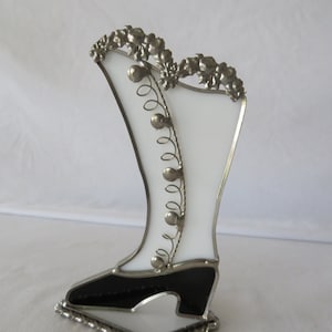 Stained Glass Tabletop Victorian Boot