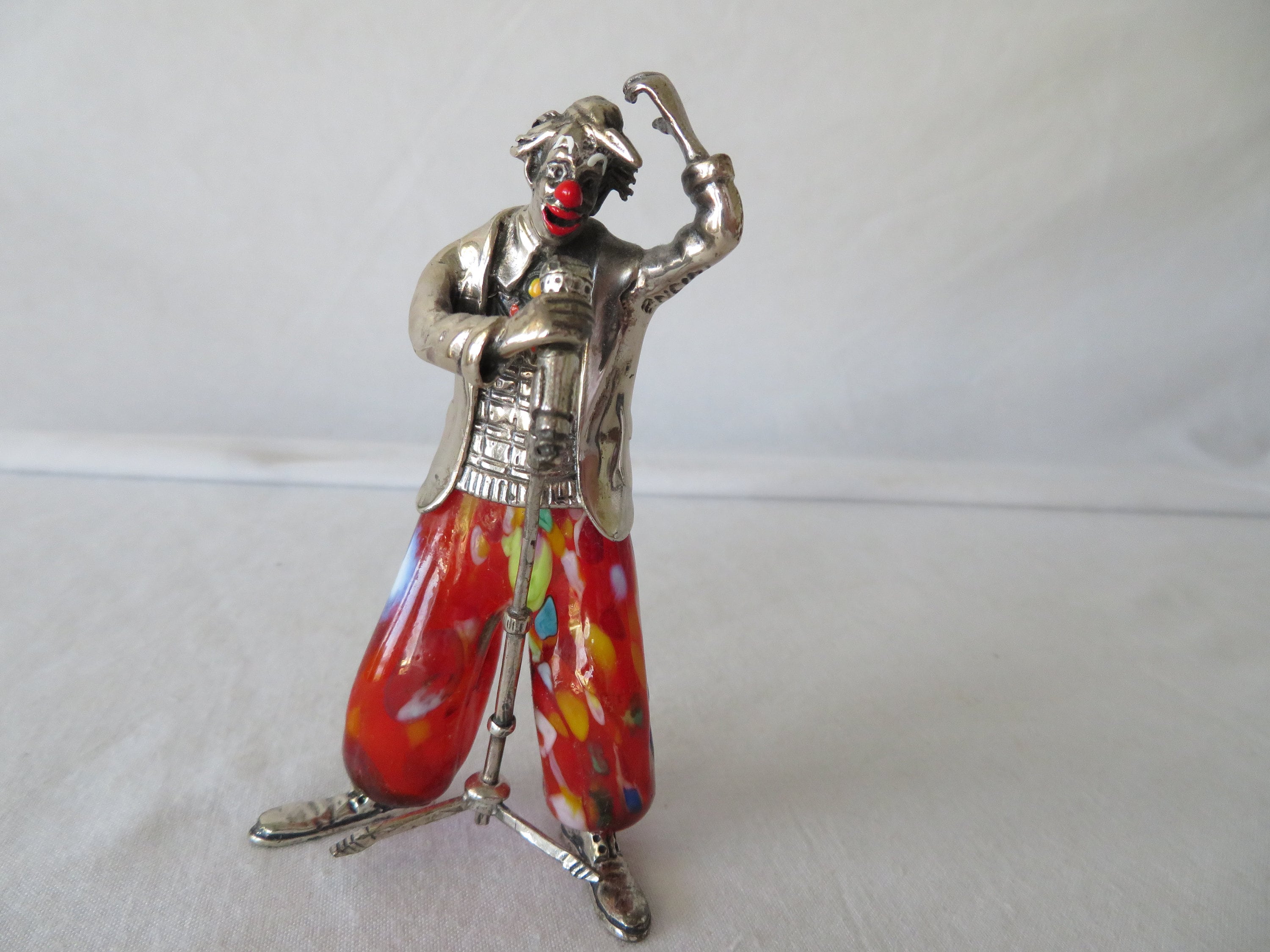 Vittorio Angini Sterling Silver and Murano Glass Clown - Lead