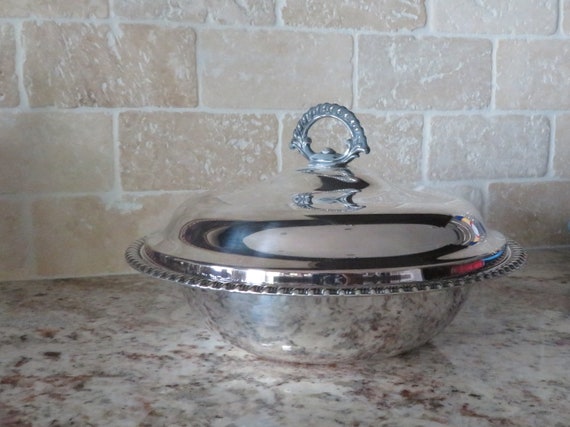 Wm Rogers 862 Silver Plate Round Serving Bowl Casserole With Etsy