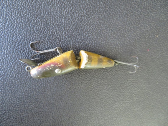 Wood Jointed Paw Paw Tack Eyed Pike Lure 1940's 