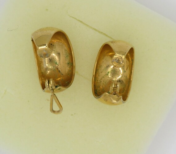 Monet 1970's Gold Earrings Hoop   DES.PAT.NO 249.… - image 2