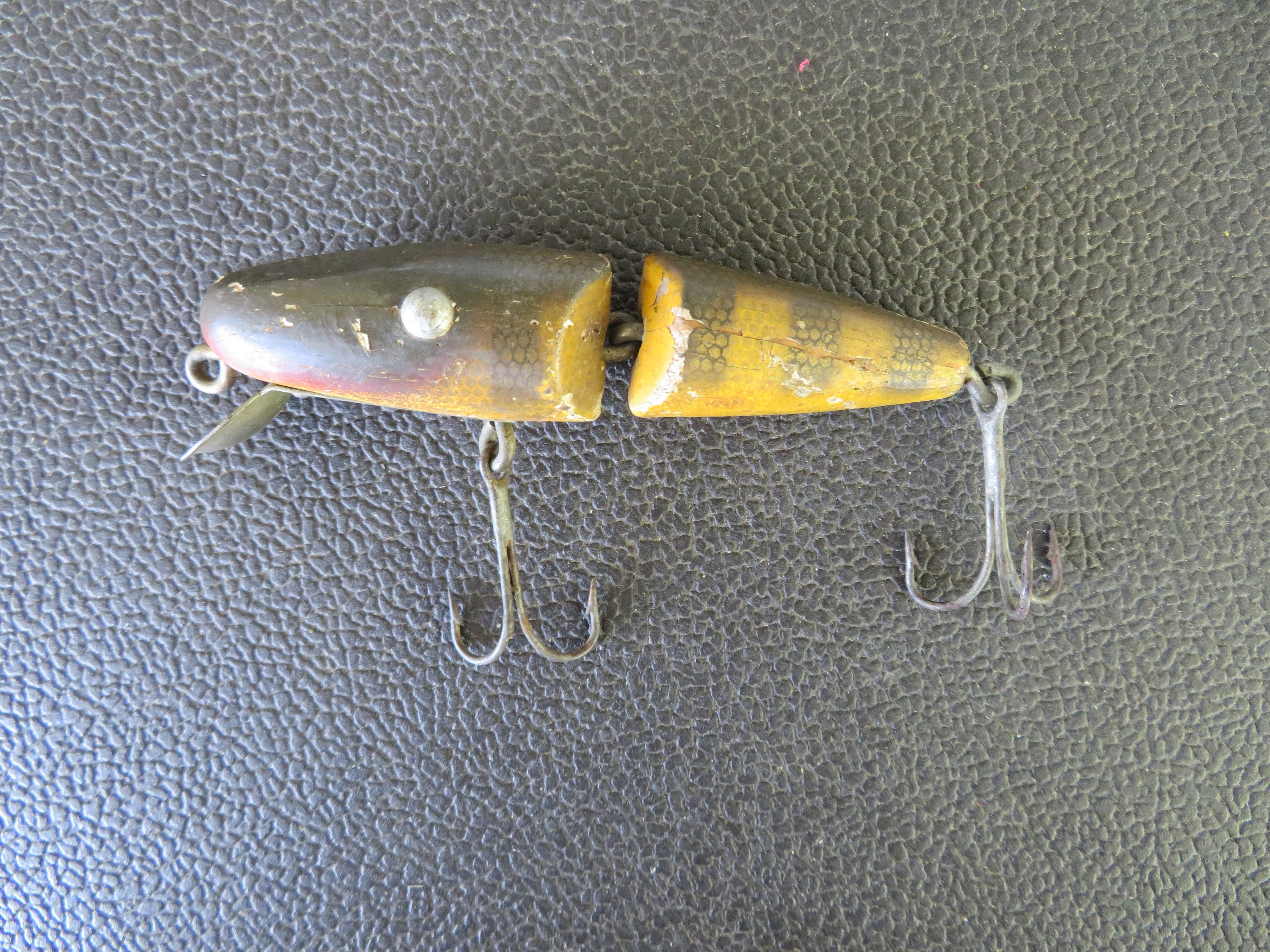 Wood Jointed Paw Paw Tack Eyed Pike Lure 1940's -  Canada