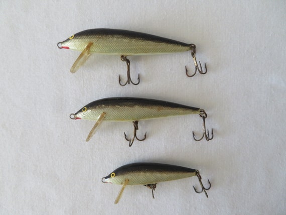 Three 3 Vintage Rapala Original Countdown Lures 