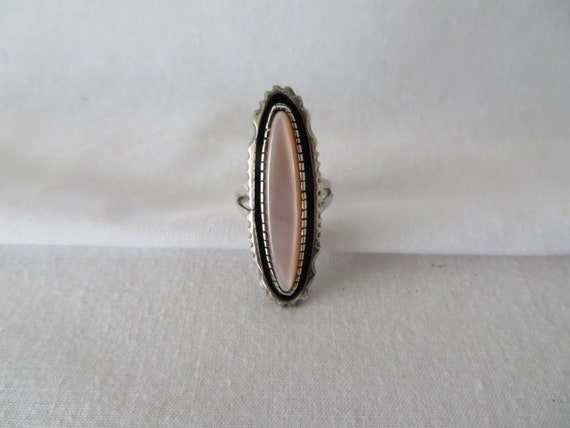 Pink Mother of Pearl Sterling Silver Ring - image 10