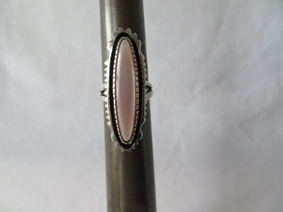 Pink Mother of Pearl Sterling Silver Ring - image 6