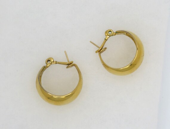 Monet 1970's Gold Earrings Hoop   DES.PAT.NO 249.… - image 3