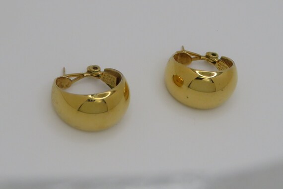 Monet 1970's Gold Earrings Hoop   DES.PAT.NO 249.… - image 1