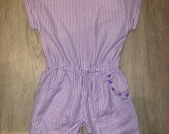 2x Special needs adapted girls summer school playsuits school uniform tube feeding nappy changing gingham dresses disability cerebral palsy