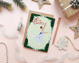 Nutcracker Clara card, Nutcracker greeting card, ballerina Christmas card, Nutcracker ballet card | Eco friendly card, plastic free card