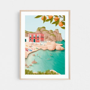 Sizilien Poster, Sizilien Kunstdruck, Tonnara di Scopello, Italien Kunstwerk, Italien Liebhaber Geschenk, Italien Poster, Italien Wand Kunst Retro