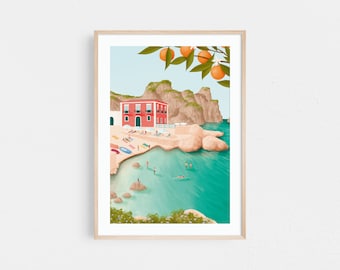 Sicily art print, Italian wall art, Italy kitchen print, Italy travel poster, Travel print, Tonnara di Scopello, Anniversary gift