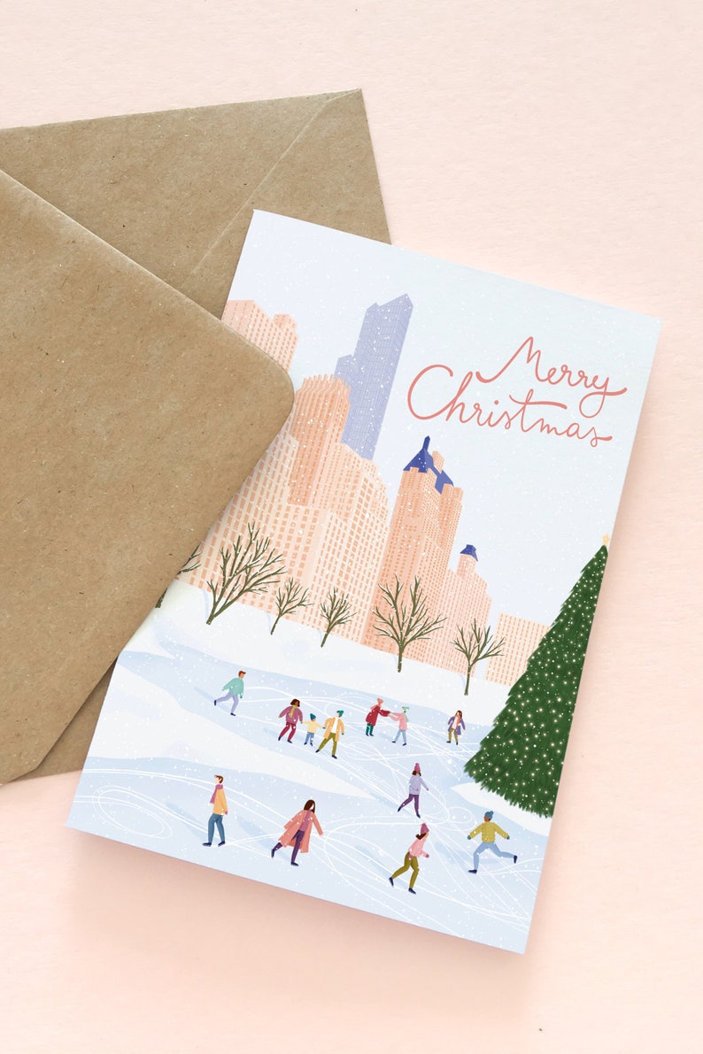 Travel Christmas card pack, Pack of 3 assorted cards, Holiday card set for traveler, Travel Christmas card set, plastic free card image 10