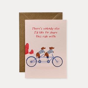 Tarjeta de perro salchicha, tarjeta de San Valentín para él, tarjeta de San Valentín para ella, tarjeta de amor de perro, tarjeta de San Valentín de perro, tarjeta de boda, tarjeta de aniversario