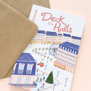 Travel Christmas card pack, Pack of 3 assorted cards, Holiday card set for traveler, Travel Christmas card set, plastic free card image 6