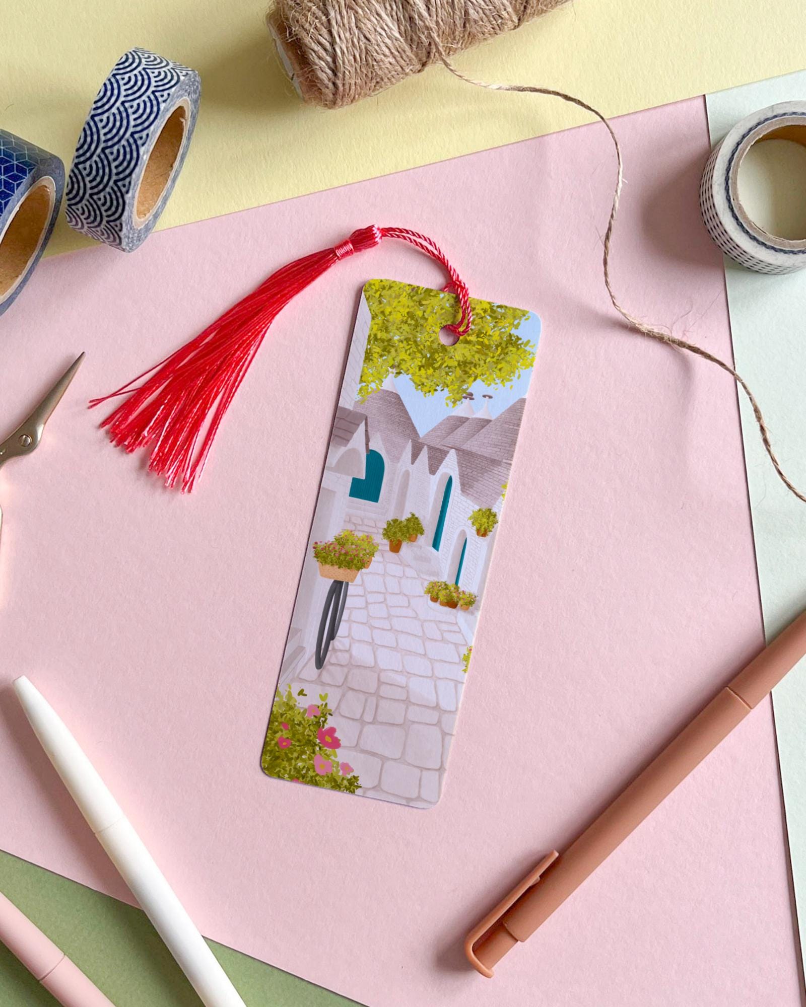 Puglia Italy Bookmark, Puglia Wedding Favour, Travel Bookmark, Name ...