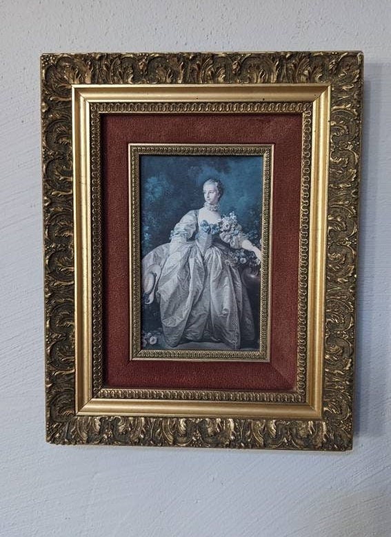 Vintage French Silk Print in the Style of 18th Century With - Etsy