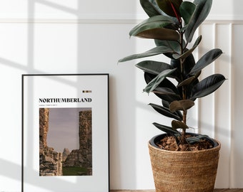 Lindisfarne, Holy Island Northumberland, Wall Art, Vintage Poster Design, Retro Travel Poster, ENGLAND, Photography A4 gloss print, heritage