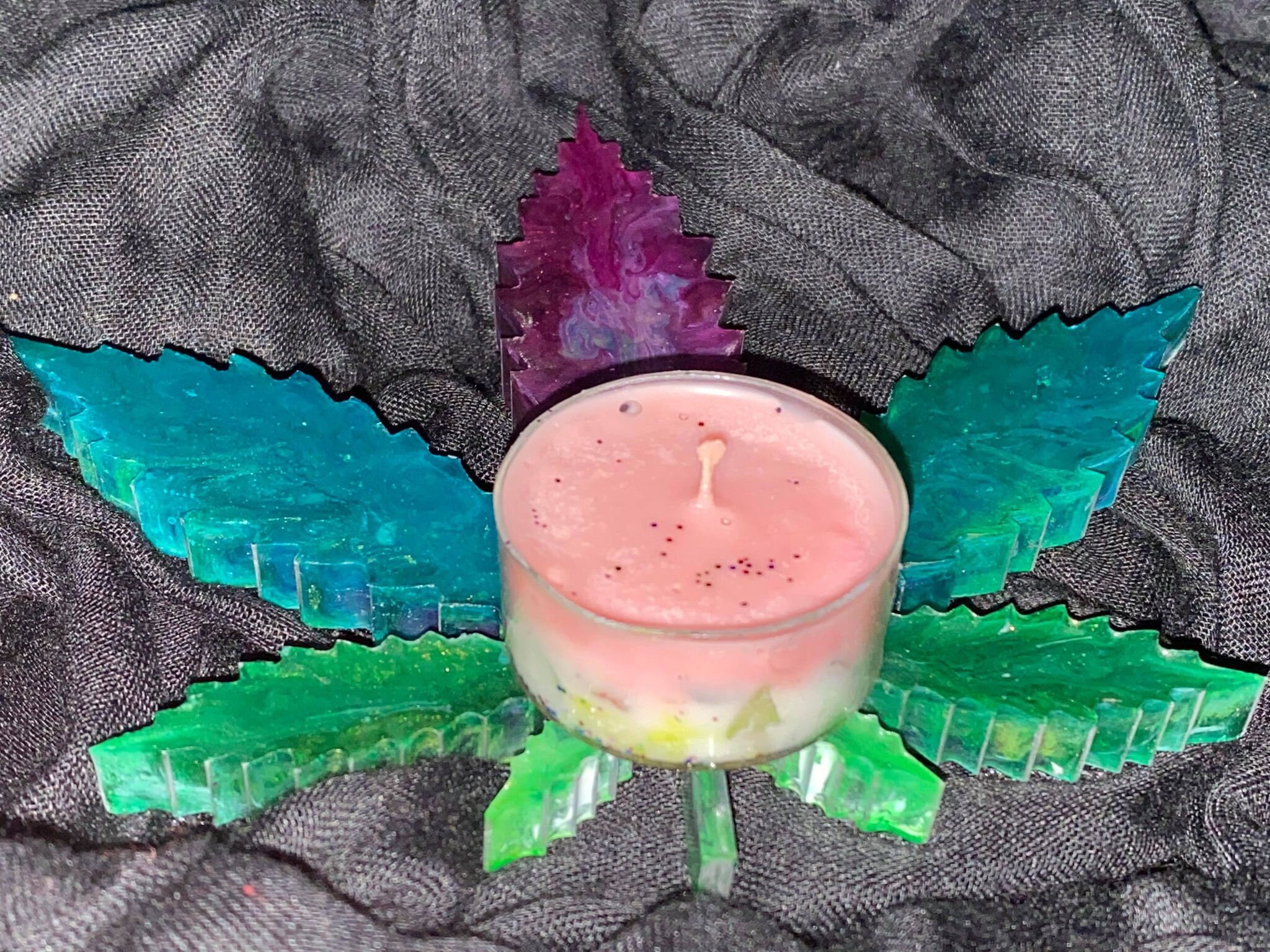 Handmade weed / cannabis / pot leaf shaped candle holders Etsy