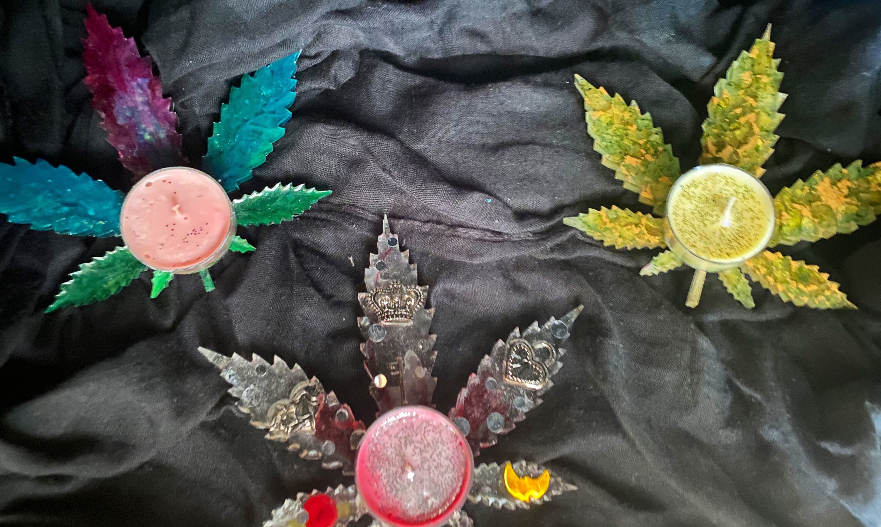 Handmade weed / cannabis / pot leaf shaped candle holders Etsy