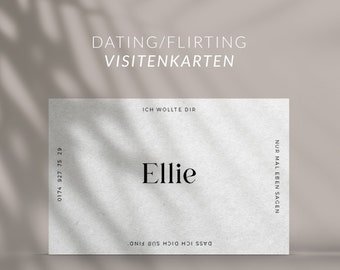 EDITIERBARE personalisierte Dating Flirting Visitenkarten, Party, Geschenk, Mädelsabend, Weihnachten, Geburtstag, Single, Tinder