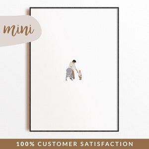 DIGITALE MINI personalisierte custom Illustration, Portrait, Geburtstag, Jahrestag, Weihnachten, Muttertag, Geschenk, Foto, Zeichnung, Kunst