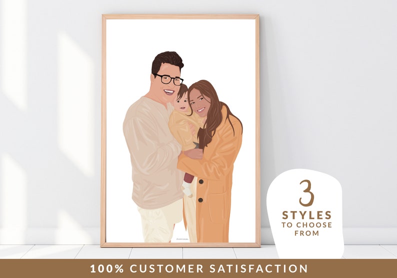 DIGITAL custom Personalisierte Illustration, Portrait, Geburtstag, Jahrestag, Valentinstag, Geschenk, Weihnachten, Foto, Zeichnung, Kunst Bild 1