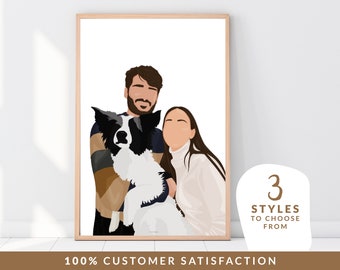 DIGITAL Custom illustration, Portrait, personalized, gift, Drawing, Art, birthday, anniversary, Valentine’s Day, Family, Mother's Day