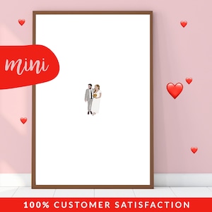 Valentinstag DIGITALE MINI personalisierte custom Illustration, Portrait, Geburtstag, Jahrestag, Geschenk, Foto, Zeichnung, Kunst, Pärchen