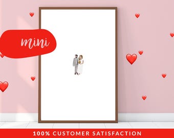 Valentine's Day DIGITAL MINI Custom illustration Portrait, personalized, gift, Drawing, Christmas, birthday, anniversary, couple, photo love