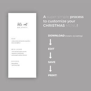 EDITABLE CUSTOM Menu Template Dinner Eating Dish Dinner - Etsy