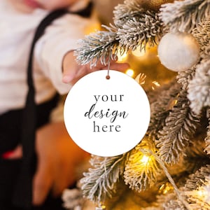 DIY sublimation round ceramic Christmas ornament mockup