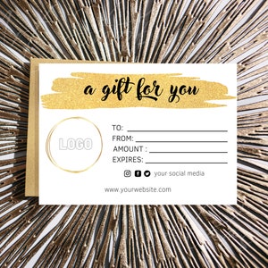 Fully Editable Gift Voucher Printable, A gift for you template, Gift card certificate, A gift for you card, Template gift card, Canva design
