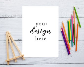 Coloring page A4 mockup, kids worksheet background, kids poster background, PSD+JPG