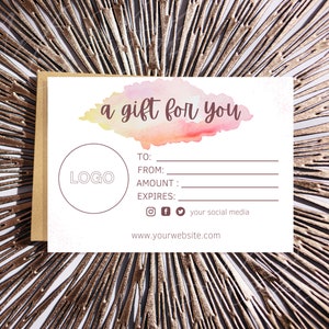 Fully Editable Gift Voucher Printable, A gift for you template, Gift card certificate, Voucher Template, Template gift card, Canva design