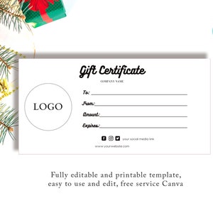 Gift voucher template printable and editable, 7X3.5 size