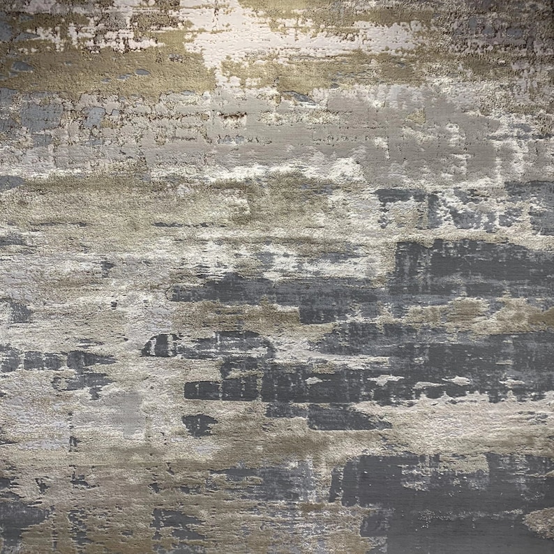 Gray Beige Modern Abstract Artsy Watercolor Inspired Area Rug