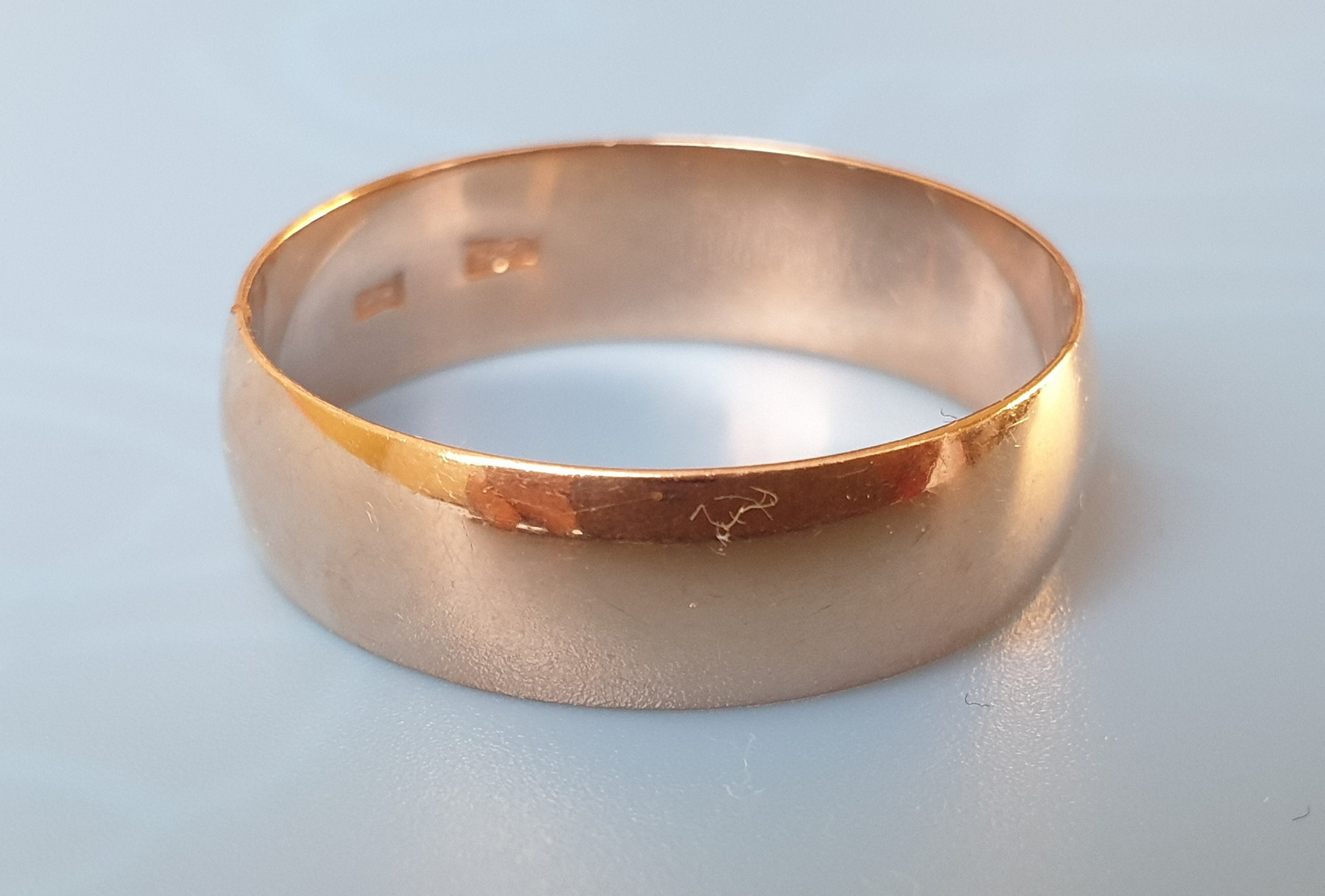 Rose Russian Gold 14k 583 Wedding Band /sz21.5/Vintage wide Etsy